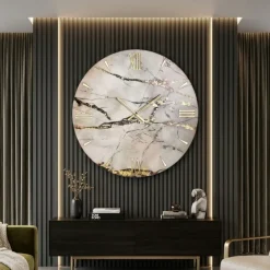 Orologi Da Parete Moderni-Selezionato da Mazzolaluce Grande orologio da muro 100cm elegance gold in resina moderno