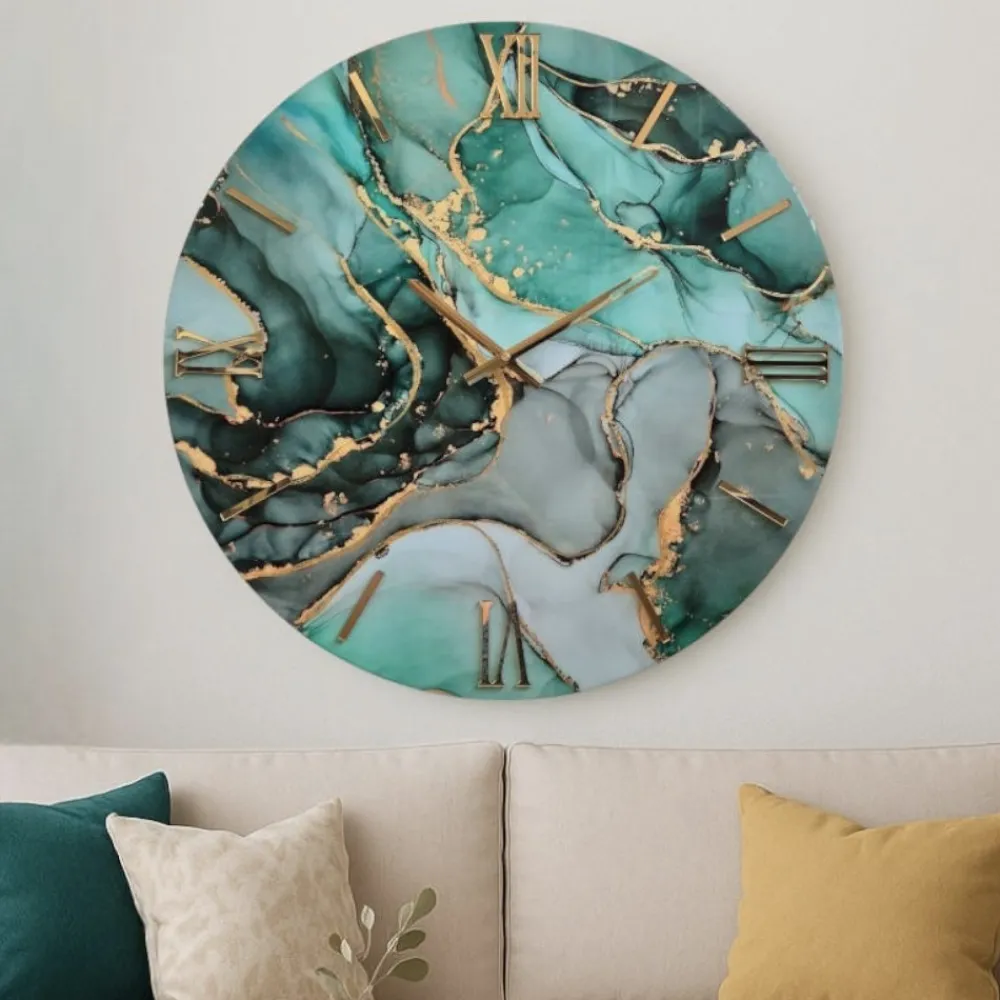 Orologi Da Parete Moderni-Selezionato da Mazzolaluce Grande orologio da muro 80cm petrot in resina verde