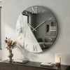 Orologi Da Parete Moderni-Selezionato da Mazzolaluce Grande orologio da muro 100cm rotondo specchio fume marmo laminato