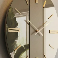 Orologi Da Parete Moderni-Selezionato da Mazzolaluce Grande orologio da parete 100cm di vetro specchio bronzo design