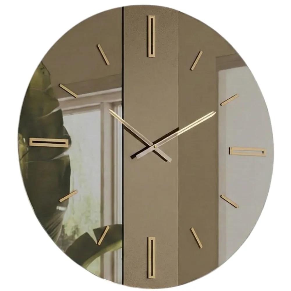 Orologi Da Parete Moderni-Selezionato da Mazzolaluce Grande orologio da parete 100cm di vetro specchio bronzo design