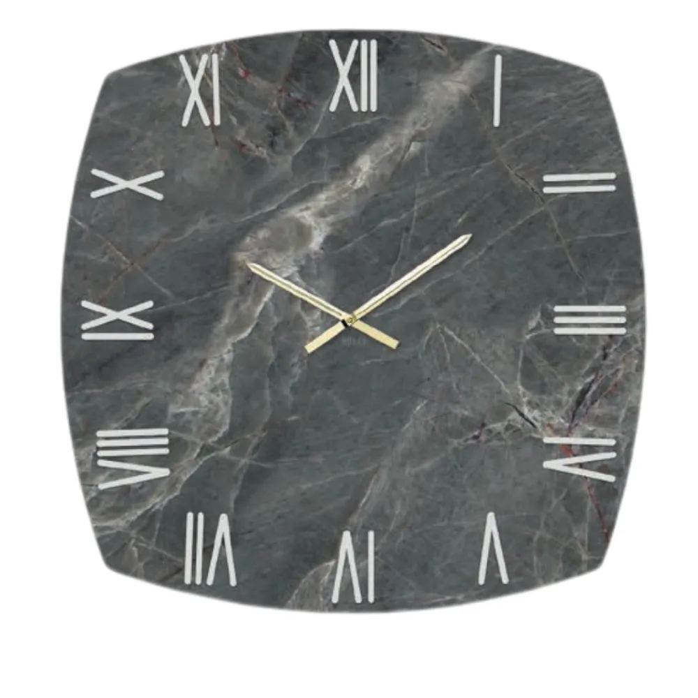 Orologi Da Parete Moderni-Selezionato da Mazzolaluce Grande orologio da parete 90cm design resina effetto marmo grigio