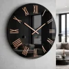 Orologi Da Parete Moderni-Selezionato da Mazzolaluce Grande orologio da parete 100cm effetto specchio numeri foglia rame