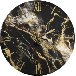 Orologi Da Parete Moderni-Selezionato da Mazzolaluce Grande orologio da parete 100cm gold marmy nero oro per soggiorno