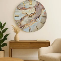 Orologi Da Parete Moderni-Selezionato da Mazzolaluce Grande orologio da parete 80cm luxy rotondo oro per soggiorno