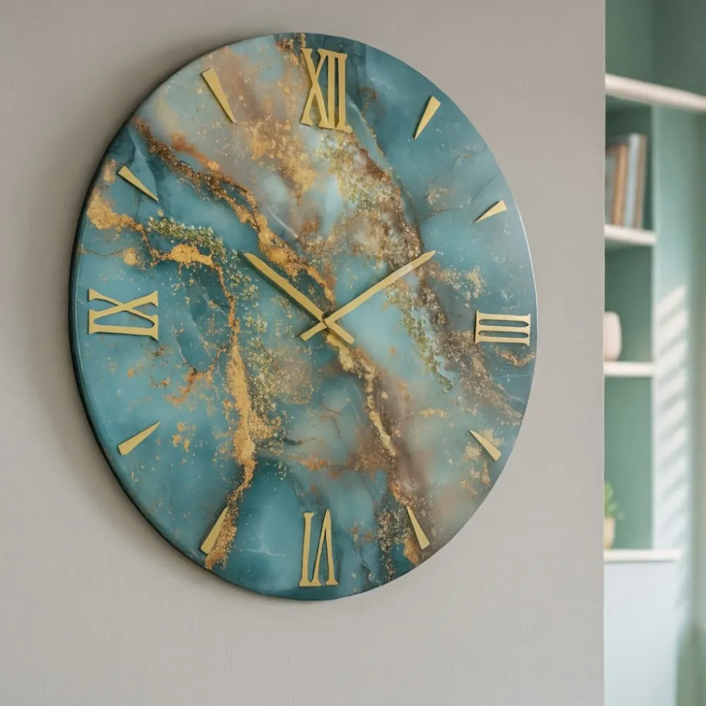 Orologi Da Parete Moderni-Selezionato da Mazzolaluce Grande orologio da parete 100cm moderno resina effetto marmorizzato