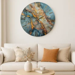 Orologi Da Parete Moderni-Selezionato da Mazzolaluce Grande orologio da parete 100cm moderno resina effetto marmorizzato