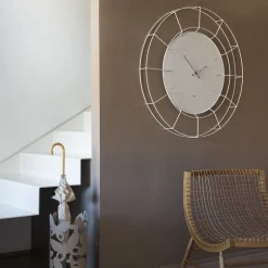 Orologi Da Parete Moderni-Selezionato da Mazzolaluce Grande orologio da parete 94cm moderno metallo bianco