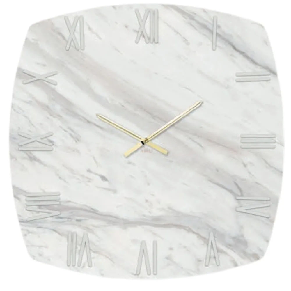 Orologi Da Parete Moderni-Selezionato da Mazzolaluce Grande orologio da parete 90cm resina bianco grigio effetto marmo