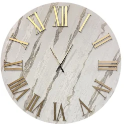 Orologi Da Parete Moderni-Selezionato da Mazzolaluce Grande orologio da parete 100cm rotondo con carta da parati oro