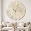 Orologi Da Parete Moderni-Selezionato da Mazzolaluce Grande orologio da parete 100cm rotondo carta da parati argento