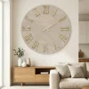 Orologi Da Parete Moderni-Selezionato da Mazzolaluce Grande orologio da parete 100cm rotondo design carta da parati oro
