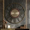 Orologi Da Parete Moderni-Selezionato da Mazzolaluce Grande orologio da parete 90cm rotondo numeri romani metallo bronzo