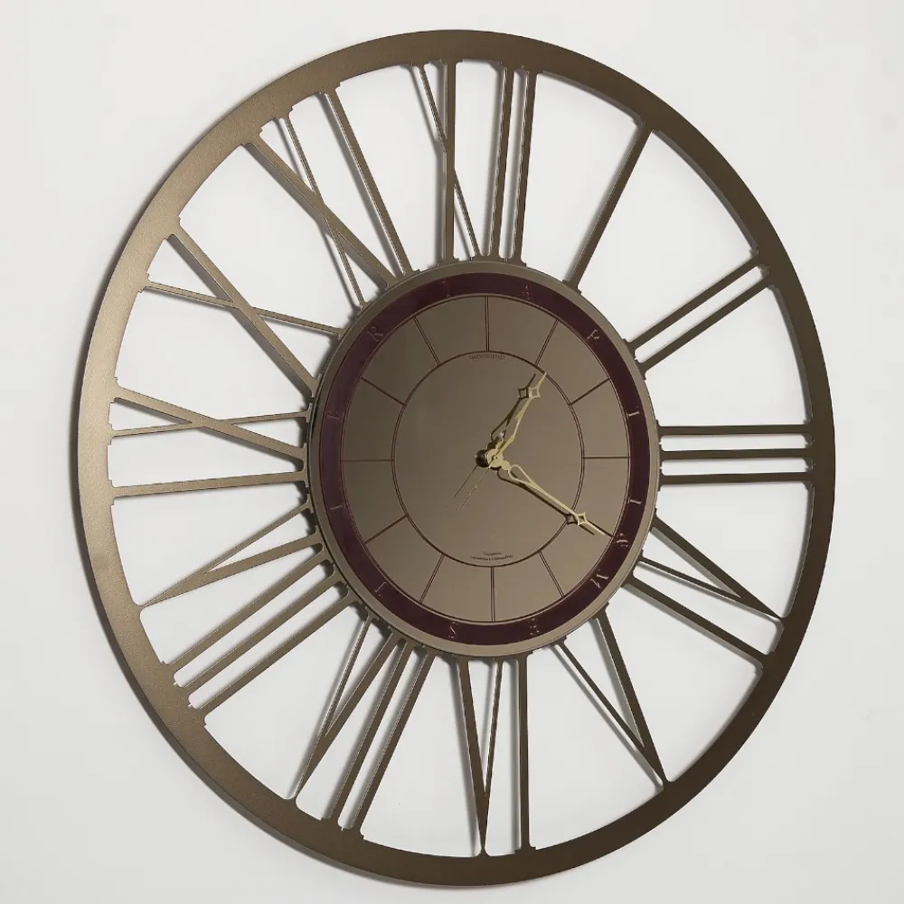 Orologi Da Parete Moderni-Selezionato da Mazzolaluce Grande orologio da parete 90cm rotondo numeri romani metallo bronzo