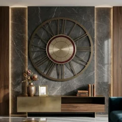 Orologi Da Parete Moderni-Selezionato da Mazzolaluce Grande orologio da parete 90cm rotondo numeri romani metallo bronzo