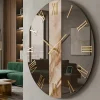 Orologi Da Parete Moderni-Selezionato da Mazzolaluce Grande orologio da parete 80 cm specchiato bronzo numeri rimani oro effetto marmo