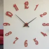 Orologi Da Parete Moderni-Selezionato da Mazzolaluce Grande orologio da parete componibile 130cm legno rubino numeri adesivi