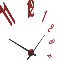 Orologi Da Parete Moderni-Selezionato da Mazzolaluce Grande orologio da parete componibile 130cm legno rubino numeri adesivi