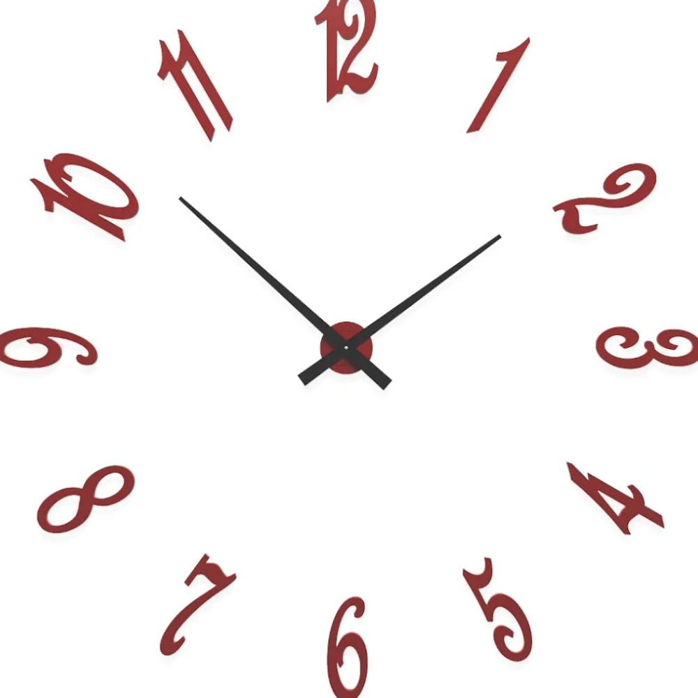 Orologi Da Parete Moderni-Selezionato da Mazzolaluce Grande orologio da parete componibile 130cm legno rubino numeri adesivi