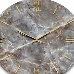 Orologi Da Parete Moderni-Selezionato da Mazzolaluce Grande orologio da parete design particolare effetto marmo rotondo 100cm