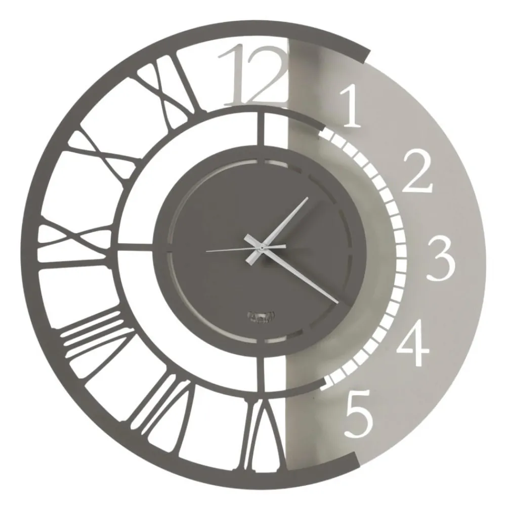 Orologi Da Parete Moderni-Selezionato da Mazzolaluce Grande orologio da parete design numeri fango e avorio dual time
