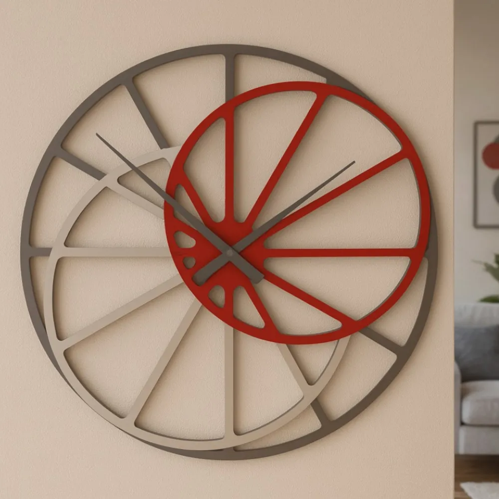 Orologi Da Parete Moderni-Selezionato da Mazzolaluce Grande orologio da parete design moderno rubino 95cm