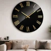 Orologi Da Parete Moderni-Selezionato da Mazzolaluce Grande orologio da parete moderno effetto specchio numeri foglia oro