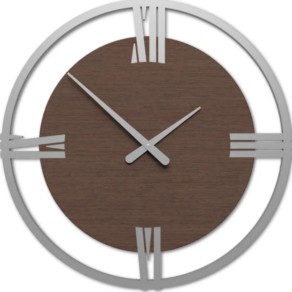 Orologi Da Parete Moderni-Selezionato da Mazzolaluce Grande orologio da parete moderno legno rovere wenge' sirio