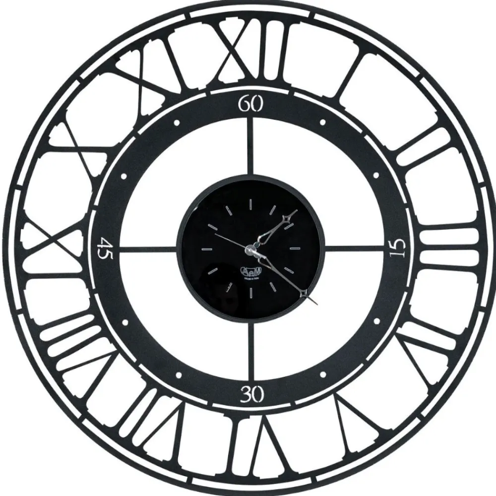 Orologi Da Parete Moderni-Selezionato da Mazzolaluce Grande orologio da parete nero numeri romani rotondo