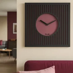 Orologi Da Parete Moderni-Selezionato da Mazzolaluce Grande orologio da parete nero e viola quadrato design moderno