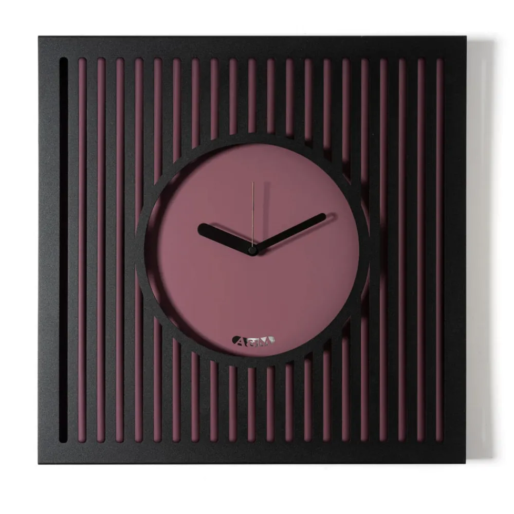 Orologi Da Parete Moderni-Selezionato da Mazzolaluce Grande orologio da parete nero e viola quadrato design moderno