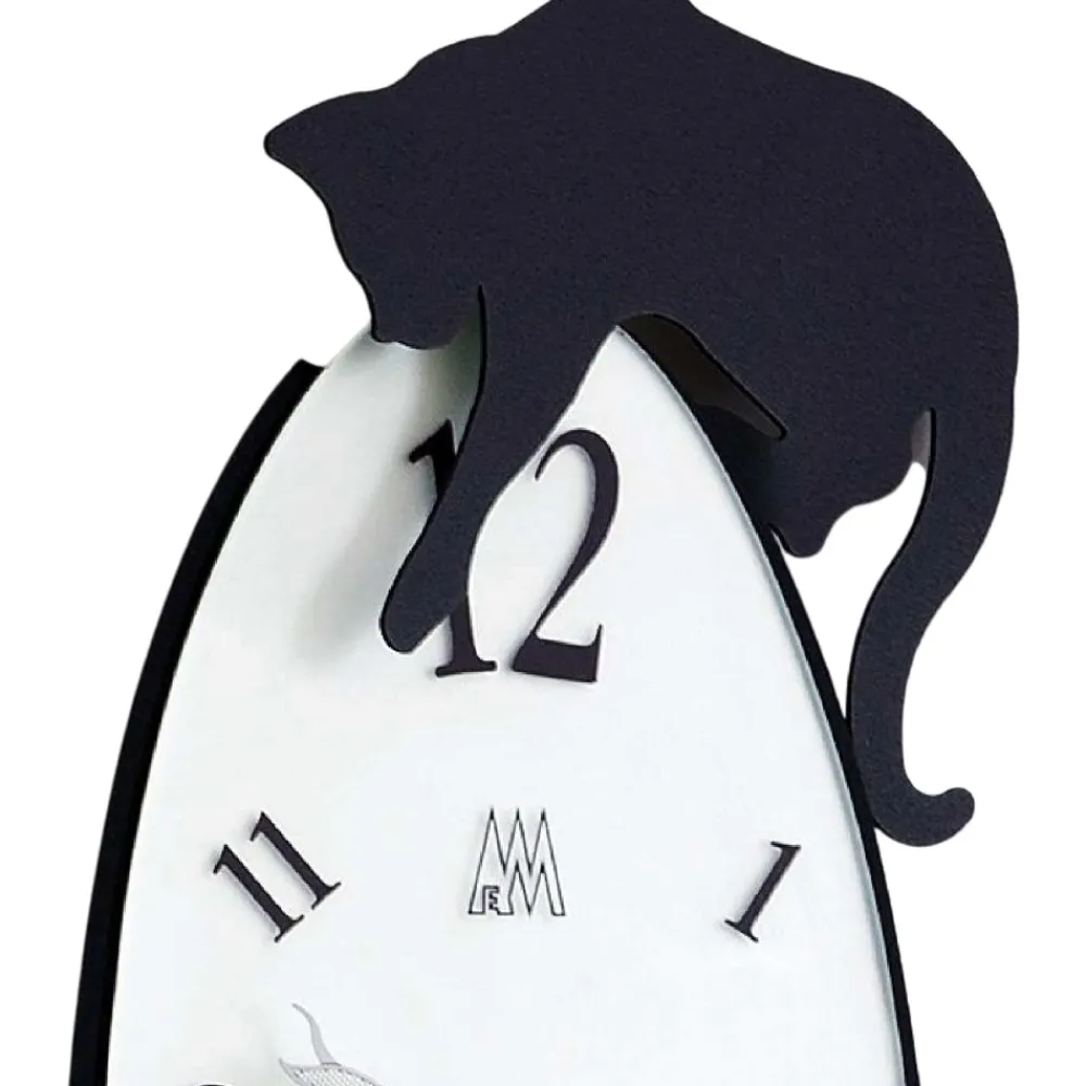 Orologi Da Parete Moderni-Selezionato da Mazzolaluce Grande orologio da parete nero ovale quadrante vetro