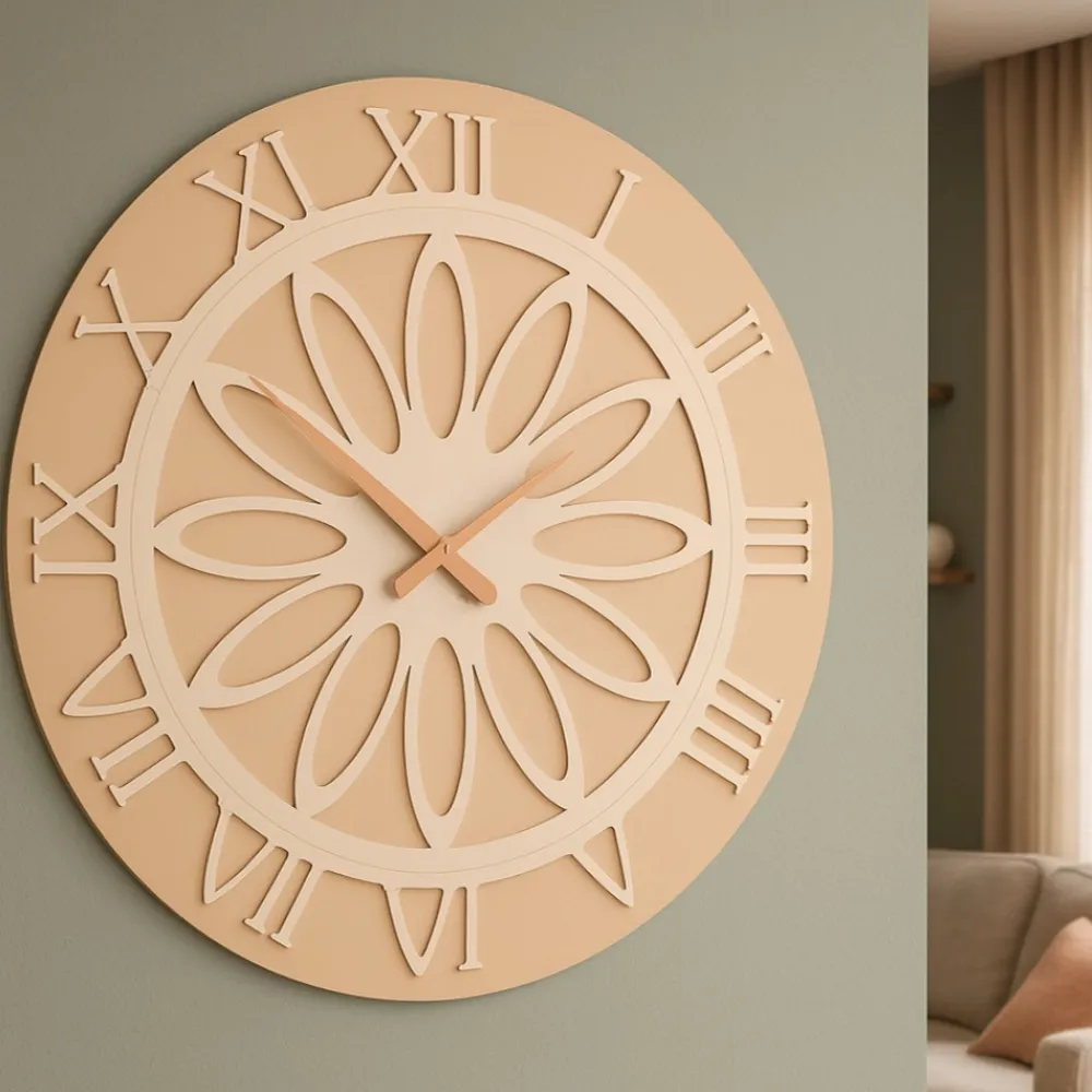 Orologi Da Parete Moderni-Selezionato da Mazzolaluce Grande orologio da parete pesca chiaro 60