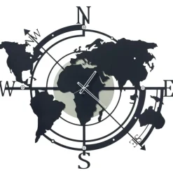 Orologi Da Parete Moderni-Selezionato da Mazzolaluce Grande orologio da parete planisfero nero