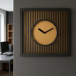 Orologi Da Parete Moderni-Selezionato da Mazzolaluce Grande orologio da parete quadrato 50x50 nero e oro