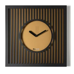 Orologi Da Parete Moderni-Selezionato da Mazzolaluce Grande orologio da parete quadrato 50x50 nero e oro