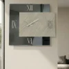 Orologi Da Parete Moderni-Selezionato da Mazzolaluce Grande orologio da parete 100x115cm specchio fume carta da parati