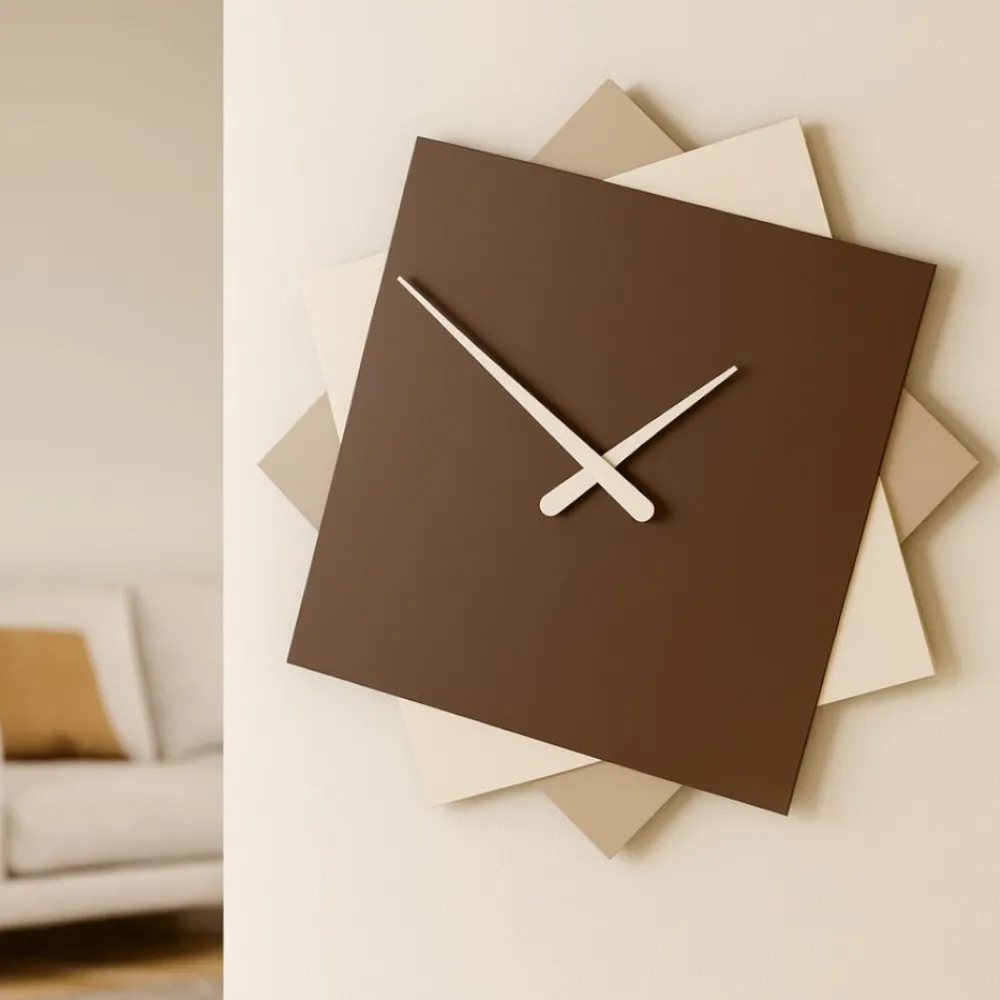 Orologi Da Parete Moderni-Selezionato da Mazzolaluce Grande orologio design da parete 60cm cioccolato