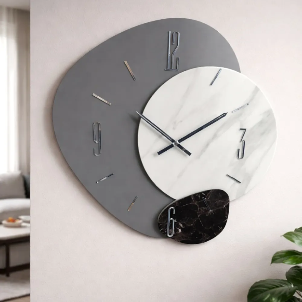Orologi Da Parete Moderni-Selezionato da Mazzolaluce Grande orologio design moderno 80cm per parete grigio bianco nero