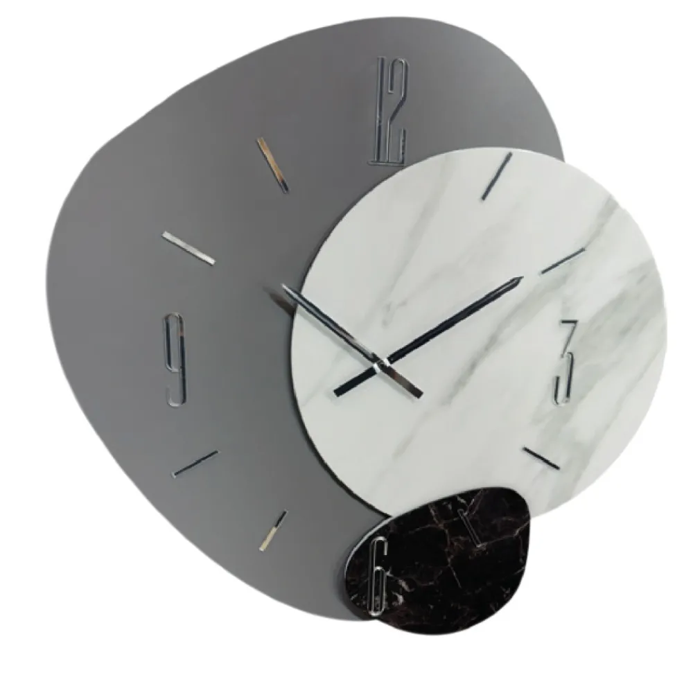 Orologi Da Parete Moderni-Selezionato da Mazzolaluce Grande orologio design moderno 80cm per parete grigio bianco nero
