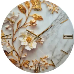 Orologi Da Parete Moderni-Selezionato da Mazzolaluce Grande orologio floreale 80cm da parete moderno per salotto