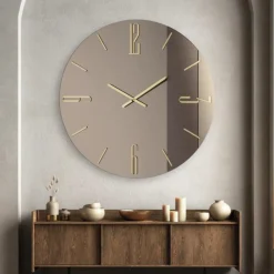 Orologi Da Parete Moderni-Selezionato da Mazzolaluce Grande orologio mantra 80cm vetro bronzo da parete design moderno