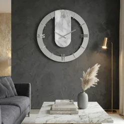 Orologi Da Parete Moderni-Selezionato da Mazzolaluce Grande orologio moderno a muro effetto marmorizzato 70cm