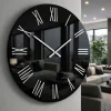 Orologi Da Parete Moderni-Selezionato da Mazzolaluce Grande orologio moderno 100cm specchio numeri foglia argento