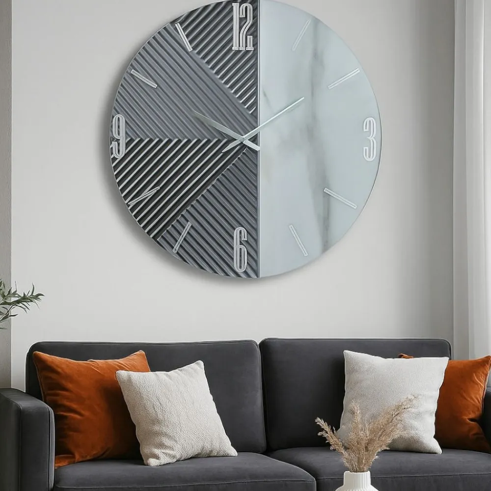 Orologi Da Parete Moderni-Selezionato da Mazzolaluce Grande orologio moderno da parete 80cm rotondo per soggiorno