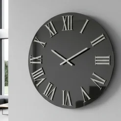 Orologi Da Parete Moderni-Selezionato da Mazzolaluce Grande orologio moderno rotondo 80cm effetto specchio fume'