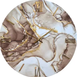 Orologi Da Parete Moderni-Selezionato da Mazzolaluce Grande orologio per parete 100cm luxury moderno tondo resina oro