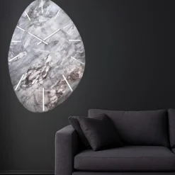 Orologi Da Parete Moderni-Selezionato da Mazzolaluce Grande orologio per parete 110x72 resina effetto marmorizzato grigio