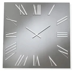 Orologi Da Parete Moderni-Selezionato da Mazzolaluce Grande orologio quadrato 100cm da parete in vetro fume numeri romani