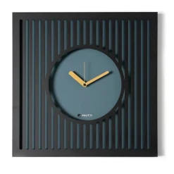 Orologi Da Parete Moderni-Selezionato da Mazzolaluce Grande orologio quadrato da muro nero e petrolio 50x50